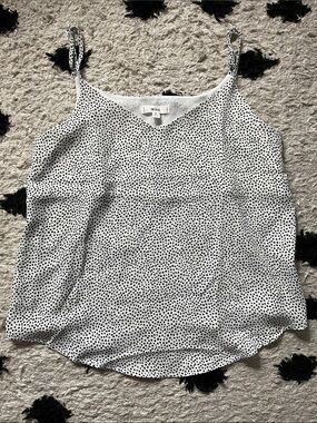 MINE size Medium White Camisole with Black Polka Dots